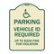 Signmission Parking Vehicle Id Required Up to $200 Fine for Violation Heavy-Gauge Alum, 24" x 18", TG-1824-23350 A-DES-TG-1824-23350 - alternate 1